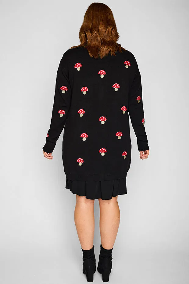 Angela Black Mushroom Cardi
