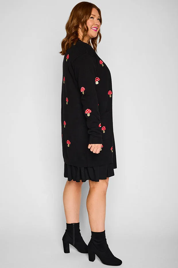Angela Black Mushroom Cardi