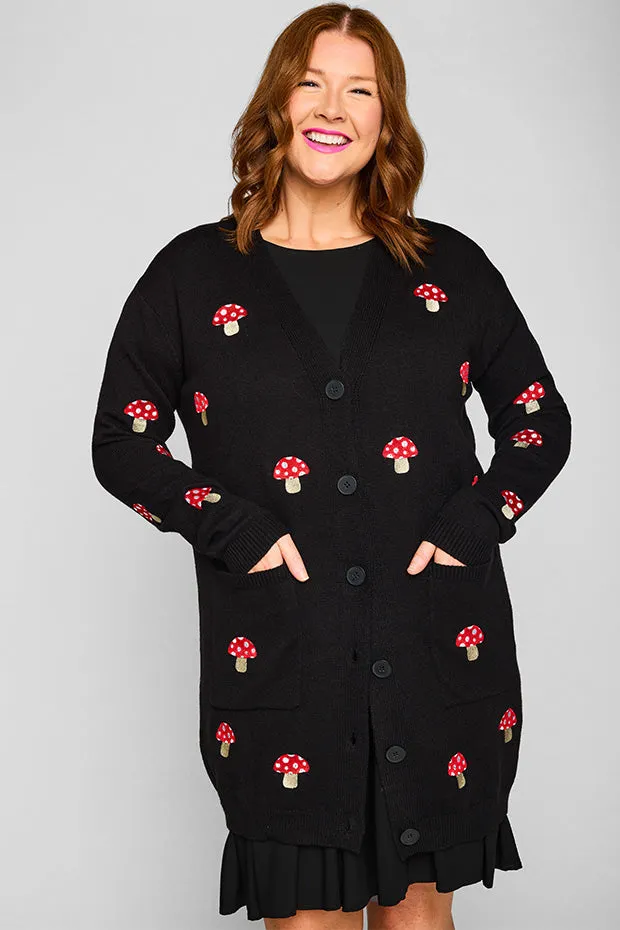Angela Black Mushroom Cardi