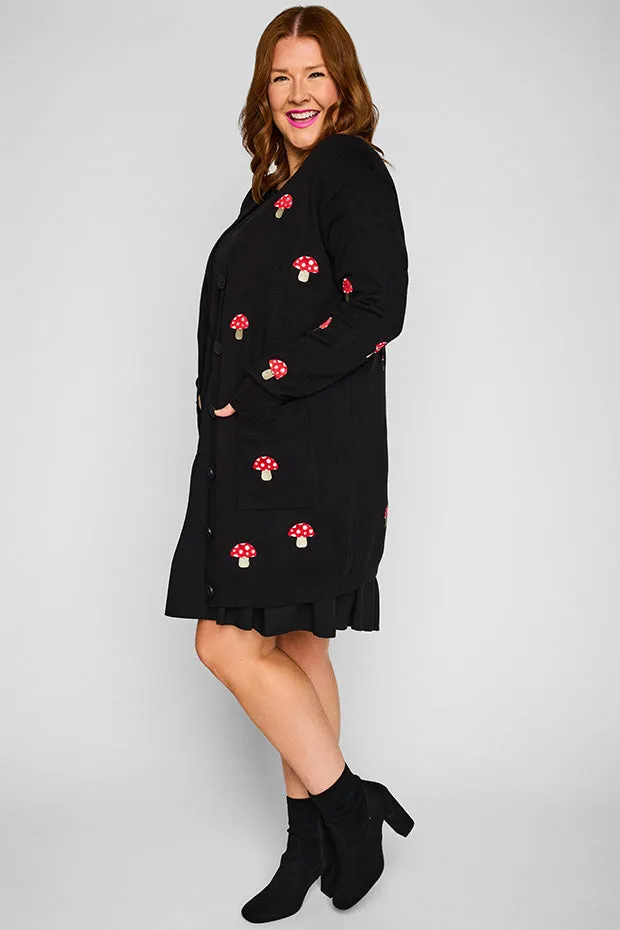 Angela Black Mushroom Cardi