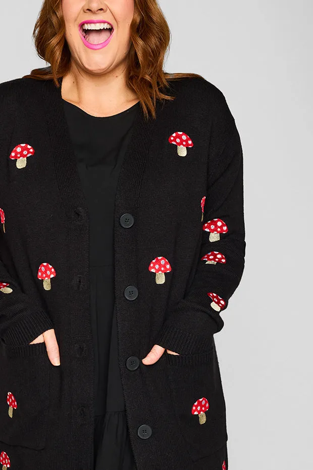 Angela Black Mushroom Cardi