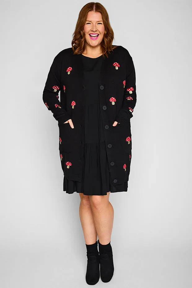 Angela Black Mushroom Cardi