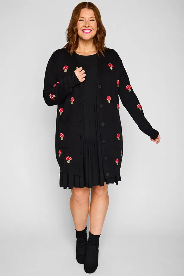 Angela Black Mushroom Cardi
