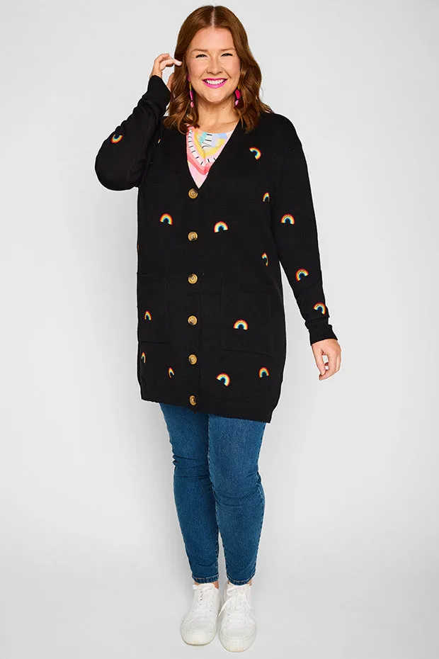 Angela Black Rainbows Cardi