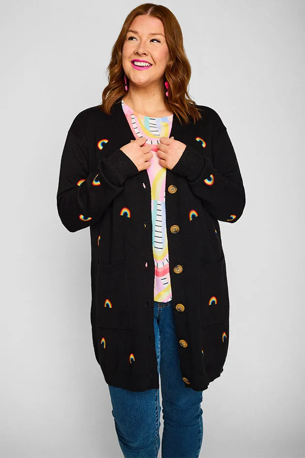 Angela Black Rainbows Cardi