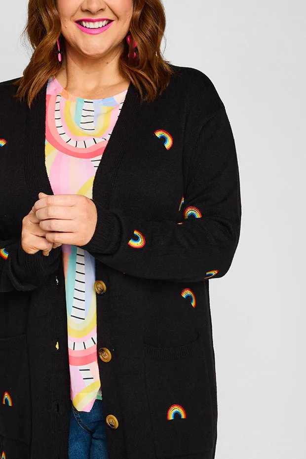 Angela Black Rainbows Cardi