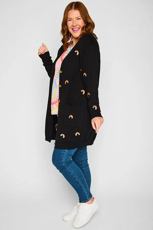 Angela Black Rainbows Cardi