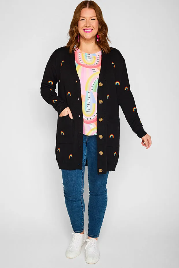 Angela Black Rainbows Cardi