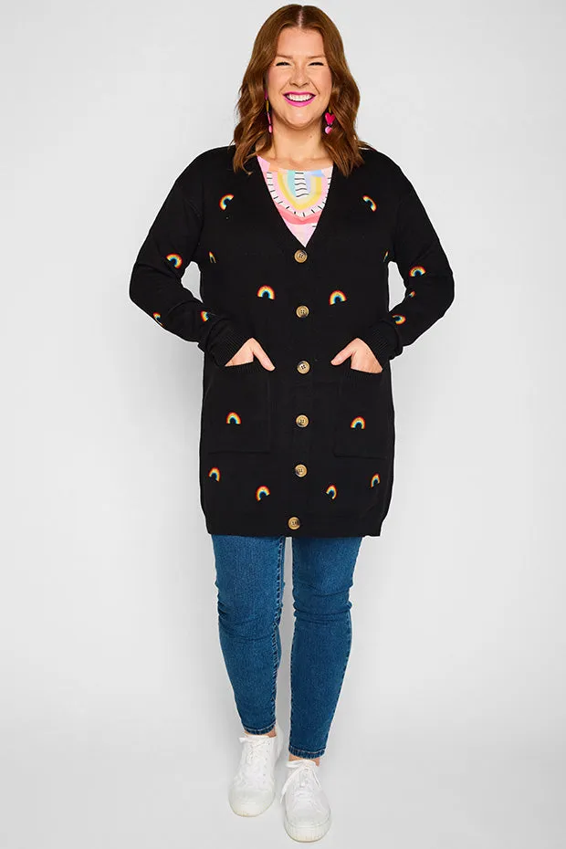 Angela Black Rainbows Cardi