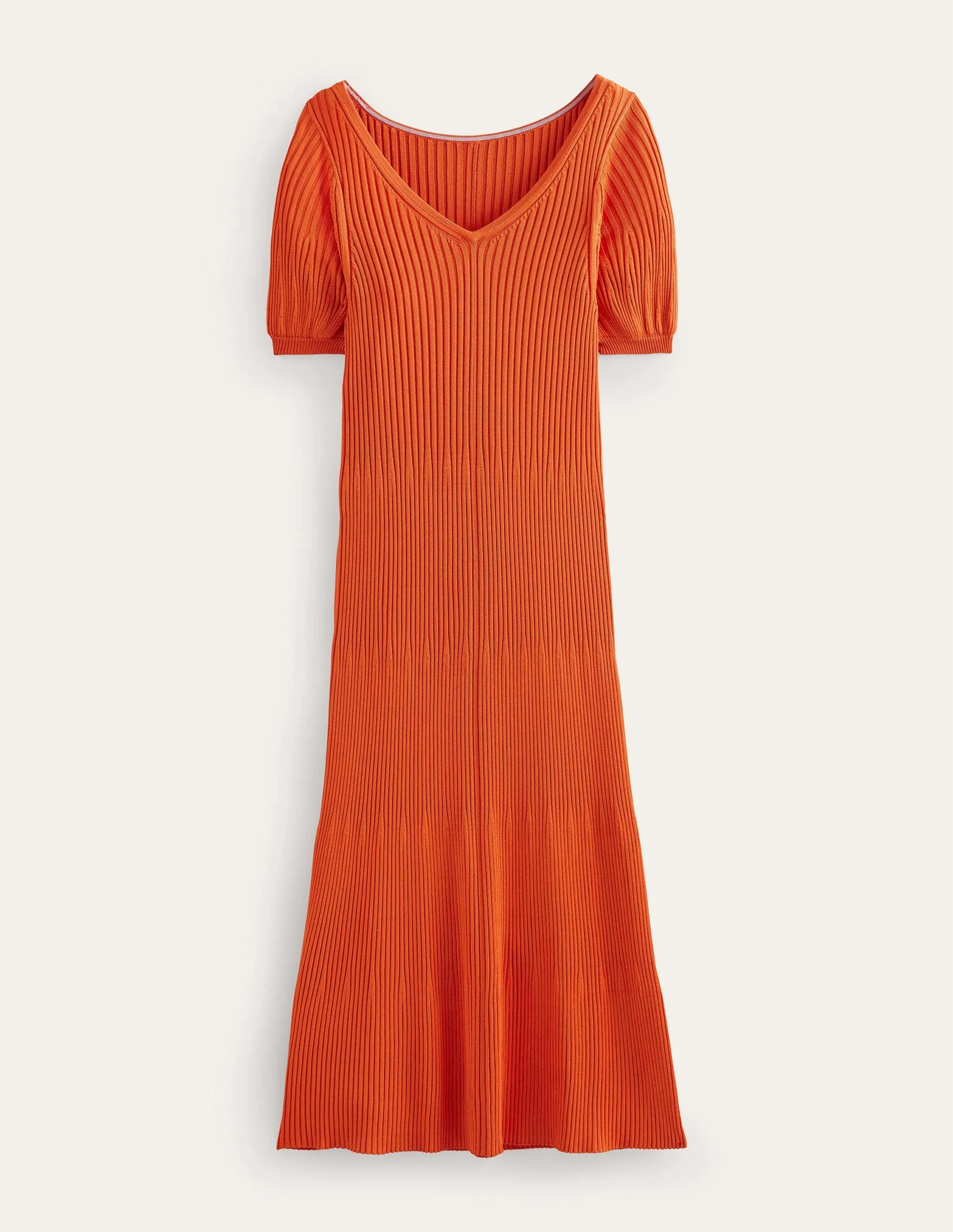 Angled Empire Knitted Dress-Kumquat