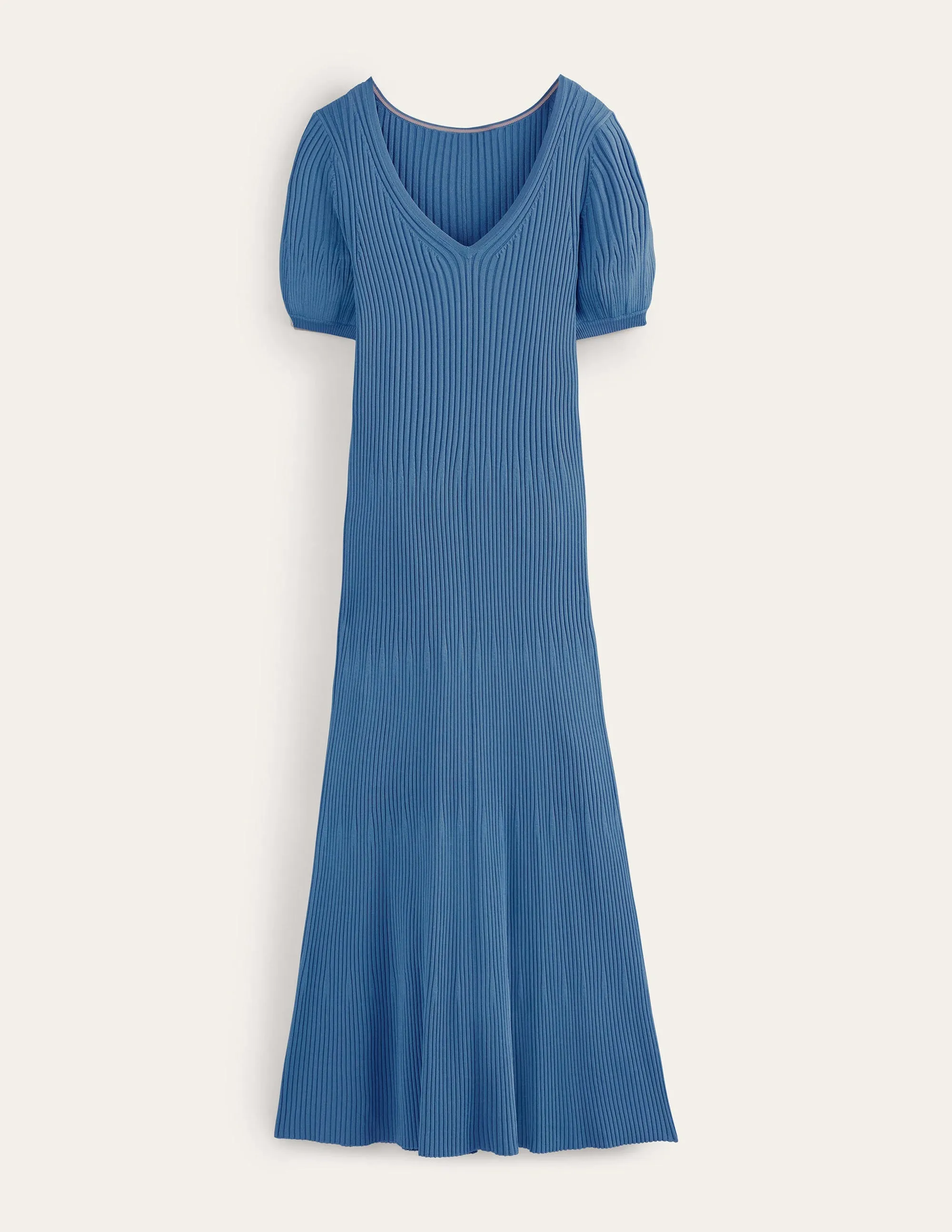 Angled Empire Knitted Dress-Porcelain Blue
