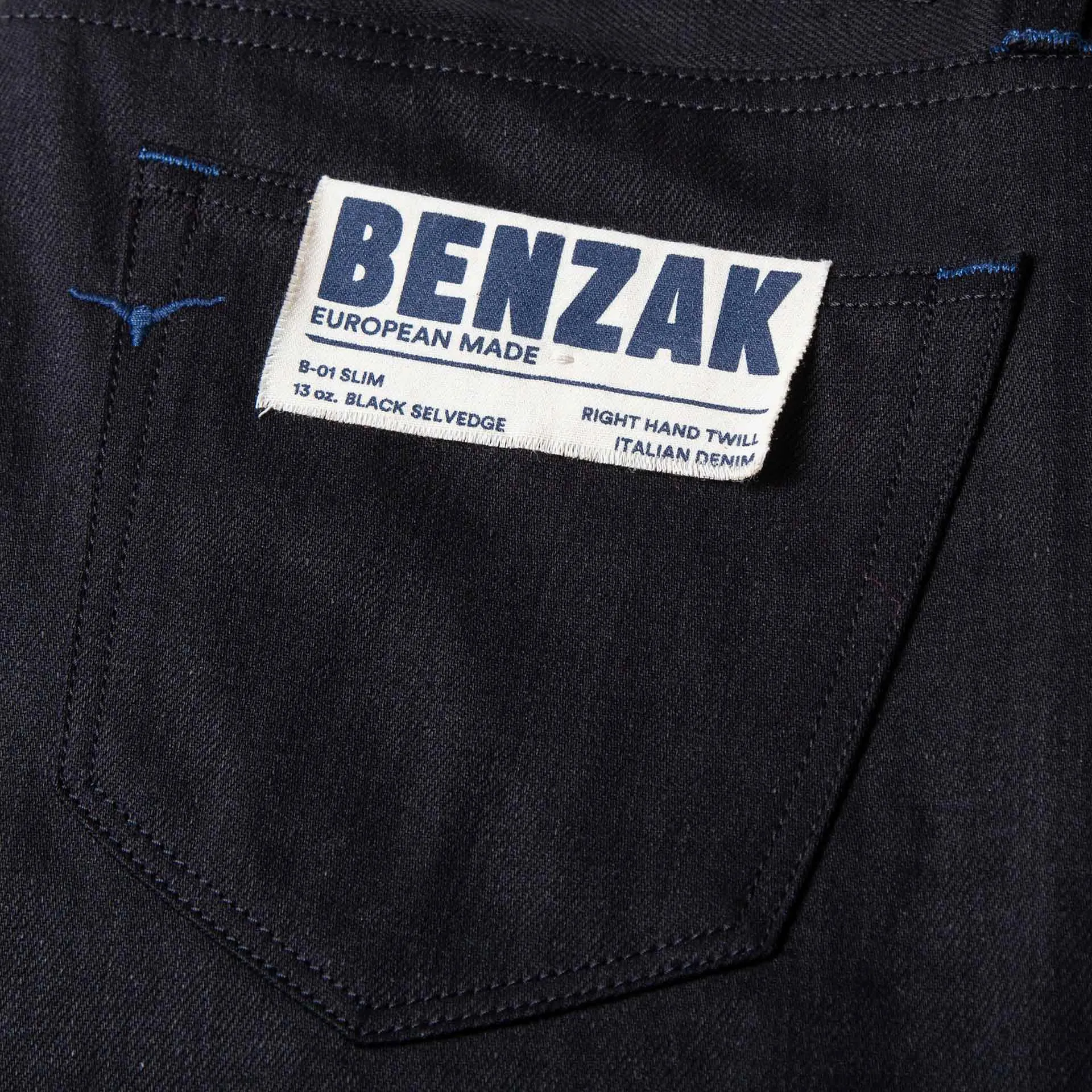 B-01 SLIM TAPERED 13 oz. black selvedge