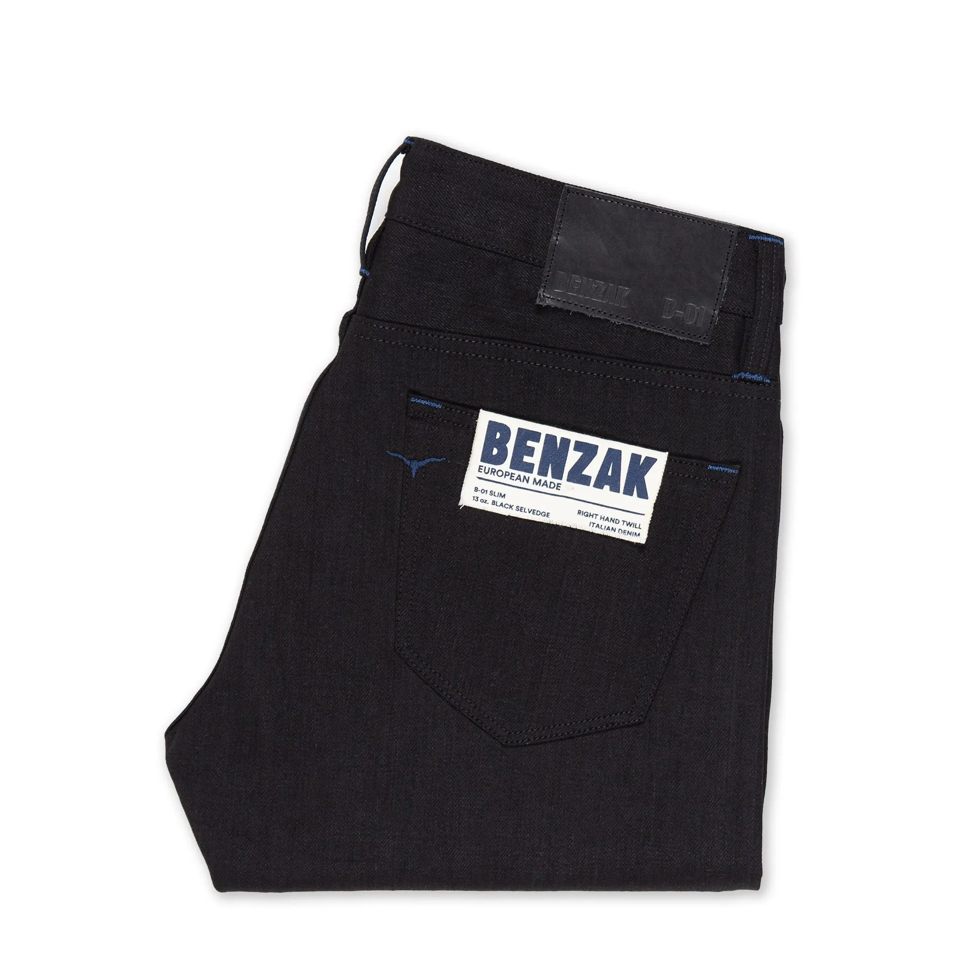 B-01 SLIM TAPERED 13 oz. black selvedge