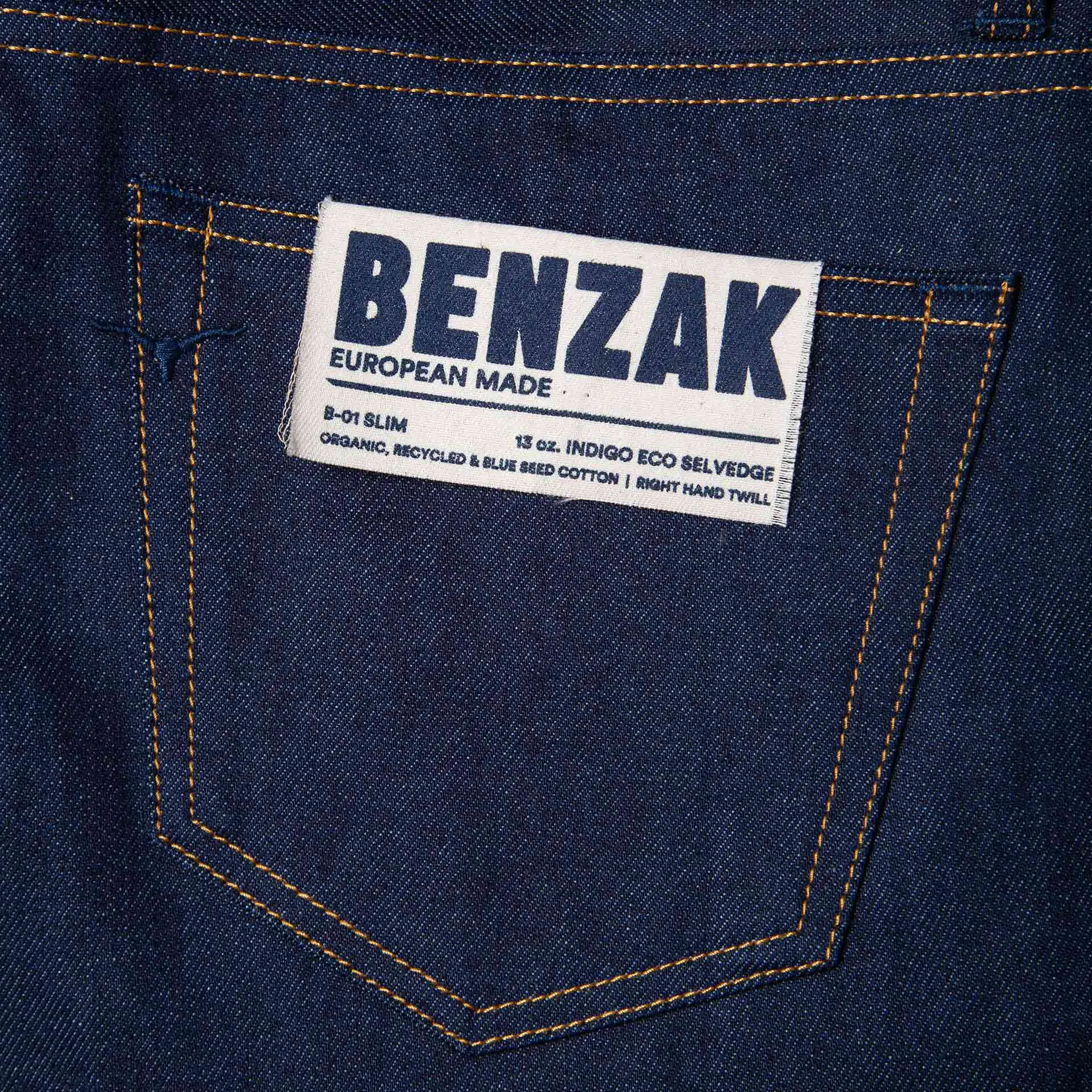 B-01 SLIM TAPERED 13 oz. indigo eco selvedge