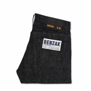 B-01 SLIM TAPERED 14 oz. selvedge colour denim / black