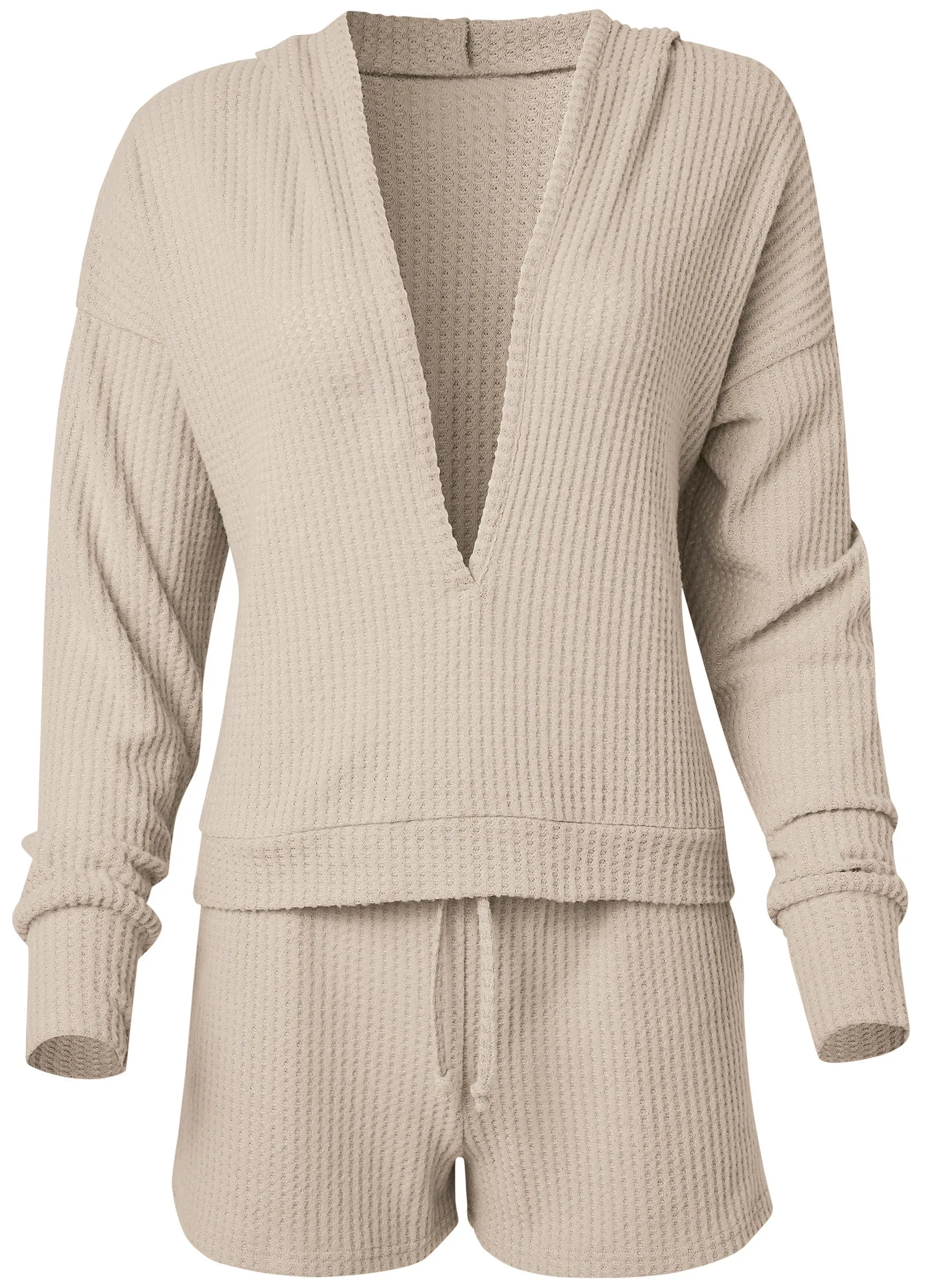 Brushed Waffle Short Set  - Oatmeal