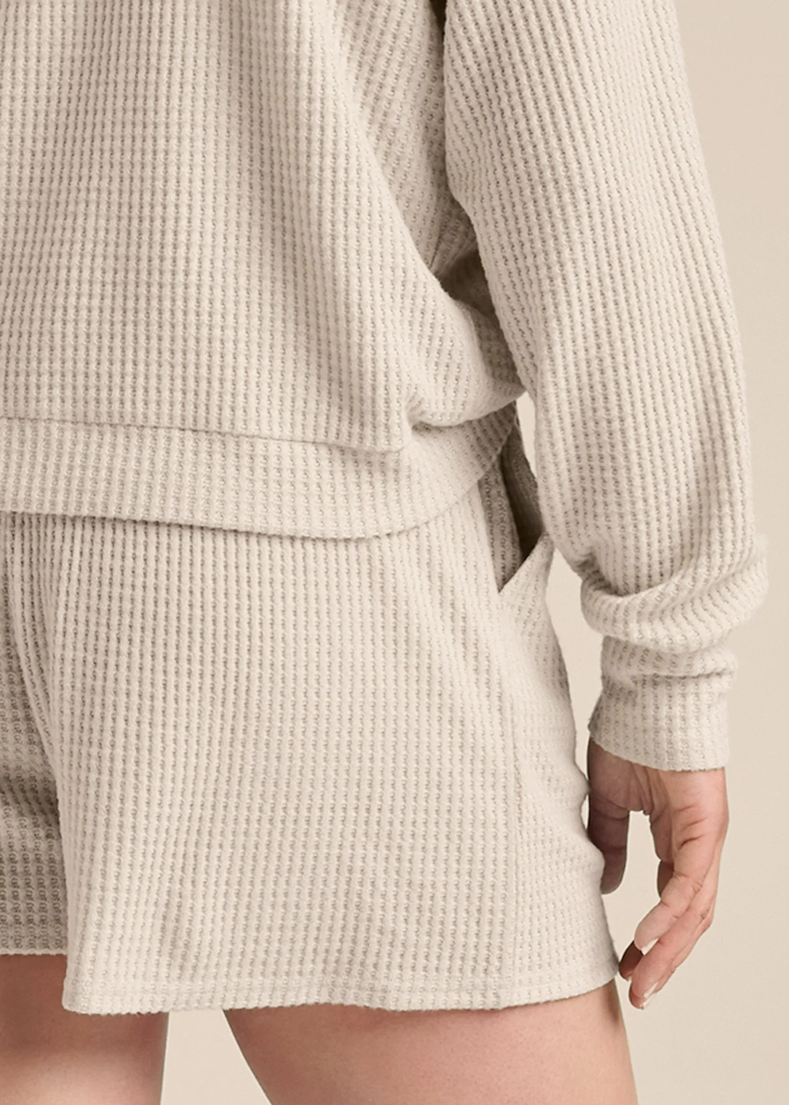 Brushed Waffle Short Set  - Oatmeal