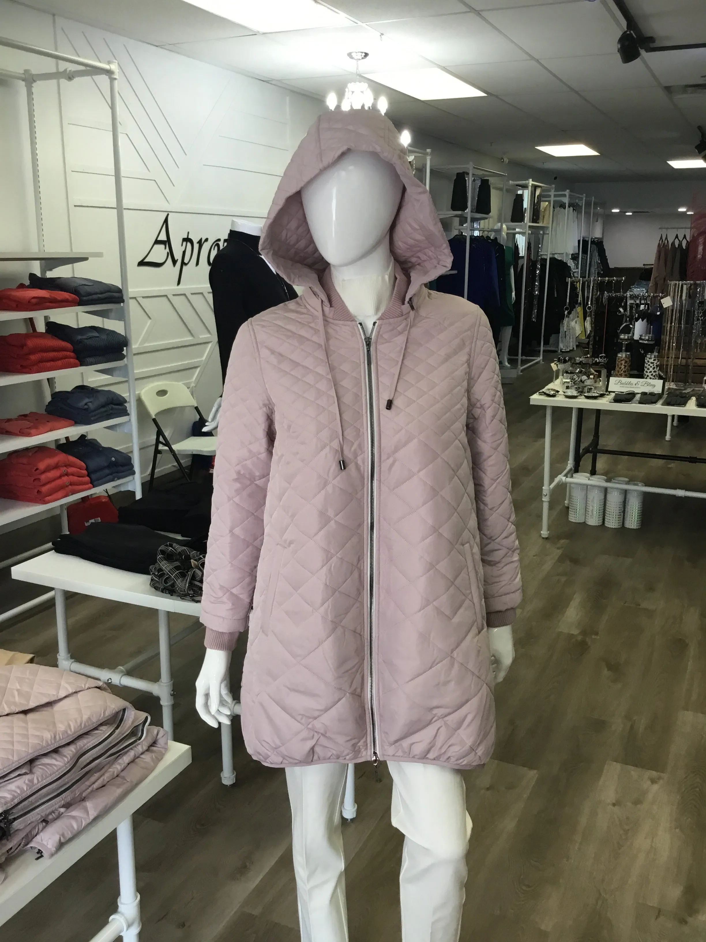 Bylyse Quilted Jacket W/ Removable Hood Powder Puff 106-303
