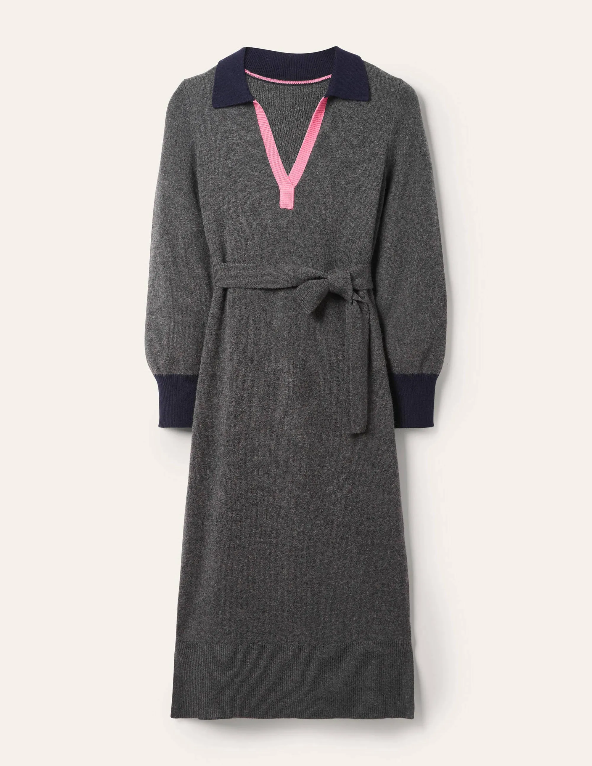 Harriet Knitted Midi Dress-Charcoal Melange