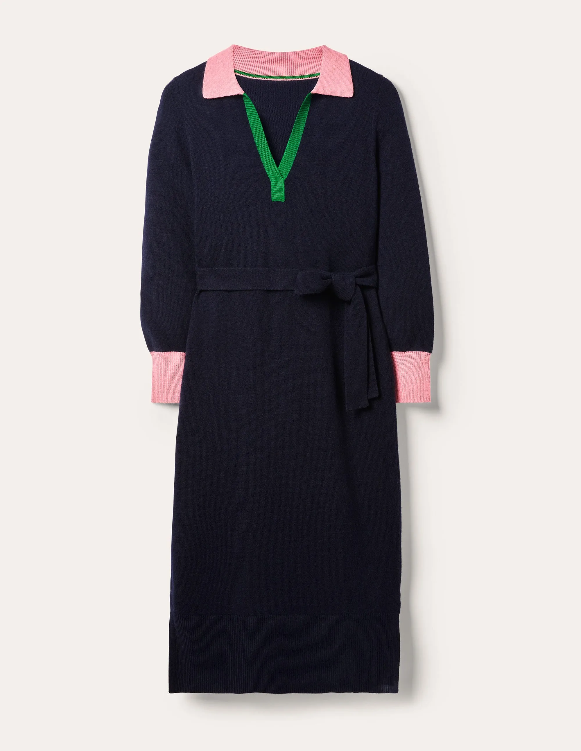 Harriet Knitted Midi Dress-Navy