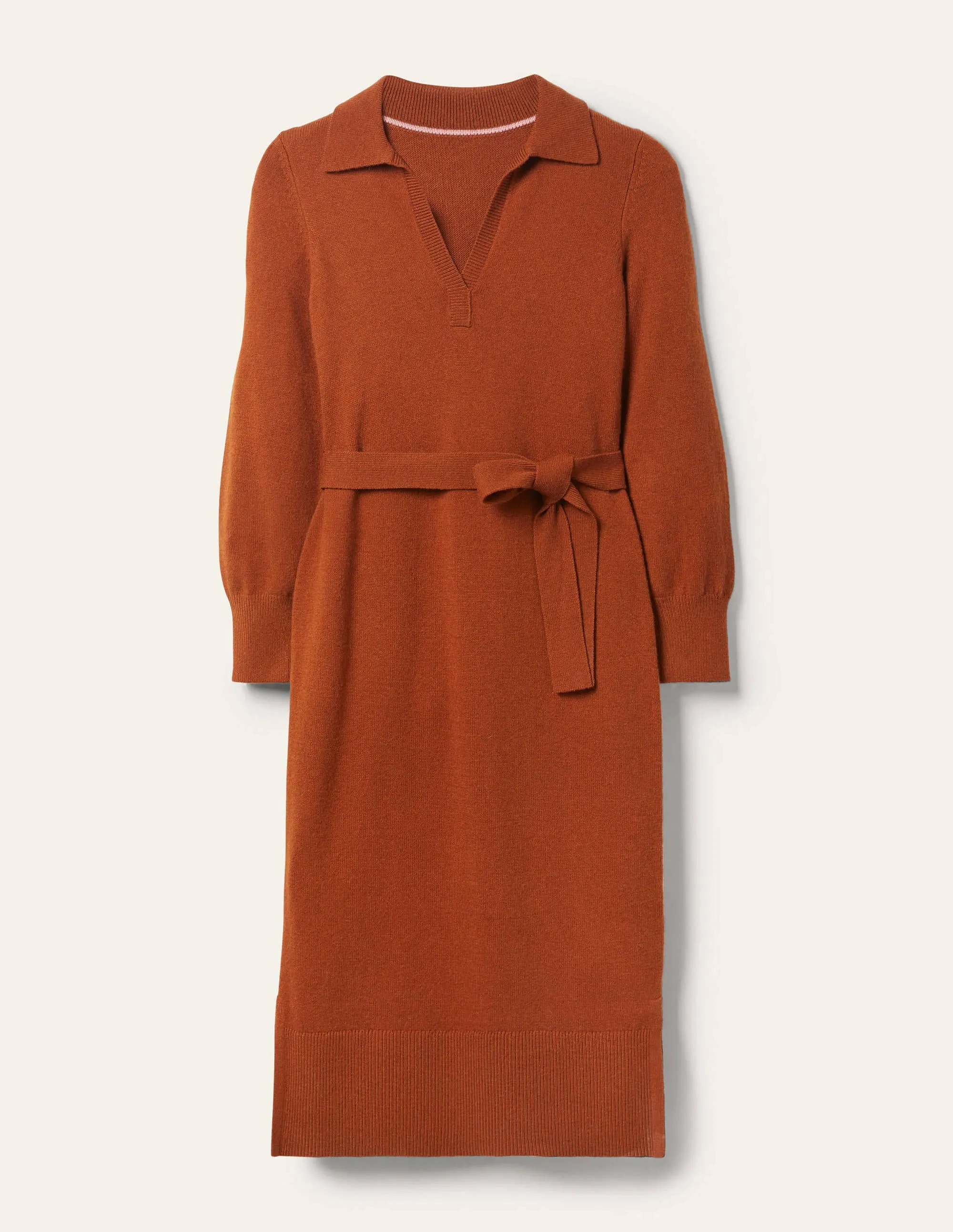 Harriet Knitted Midi Dress-Rust