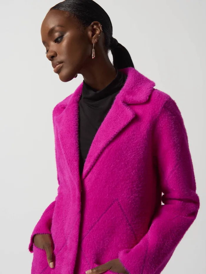 Joseph Ribkoff Notched Collar Coat in Hot Pink 233951