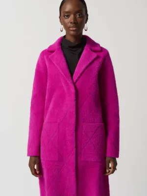 Joseph Ribkoff Notched Collar Coat in Hot Pink 233951