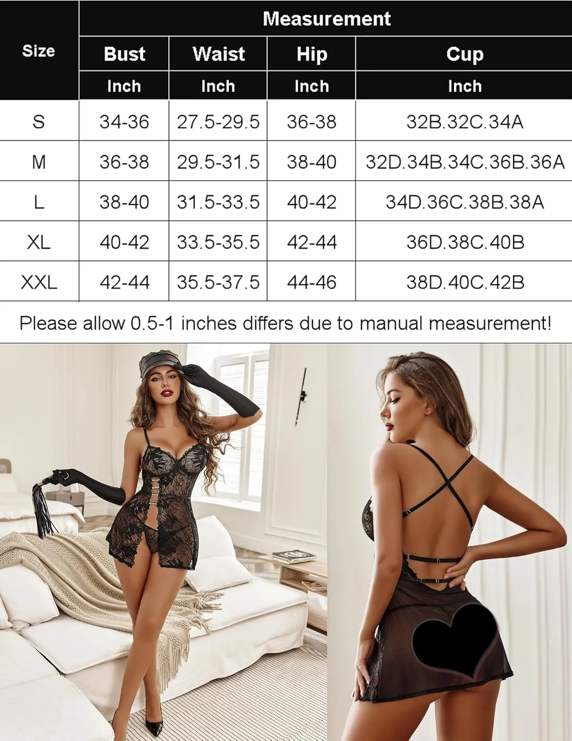 Lace Cute Chemise Dress with Thongs