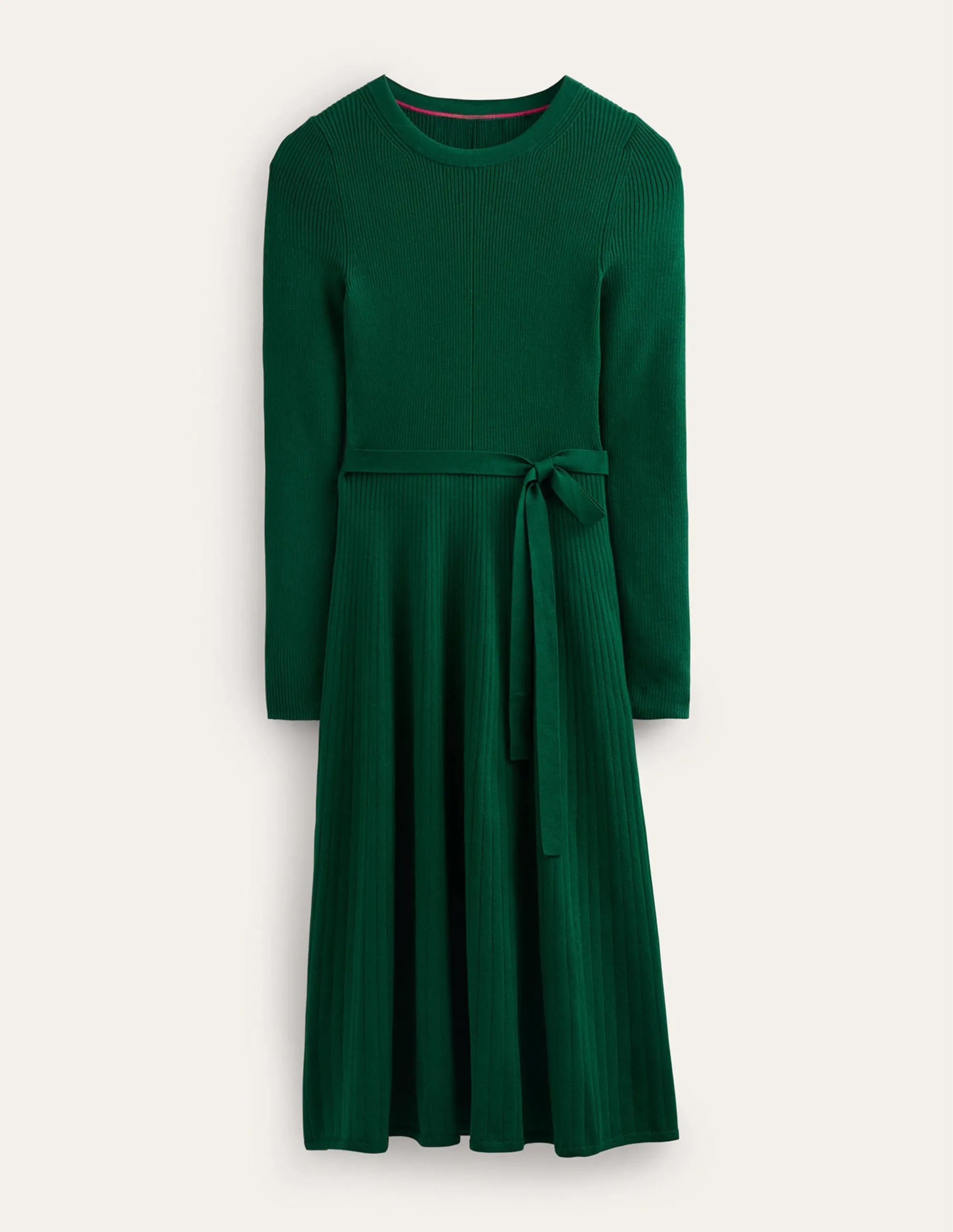 Lola Knitted Midi Dress-Emerald Green
