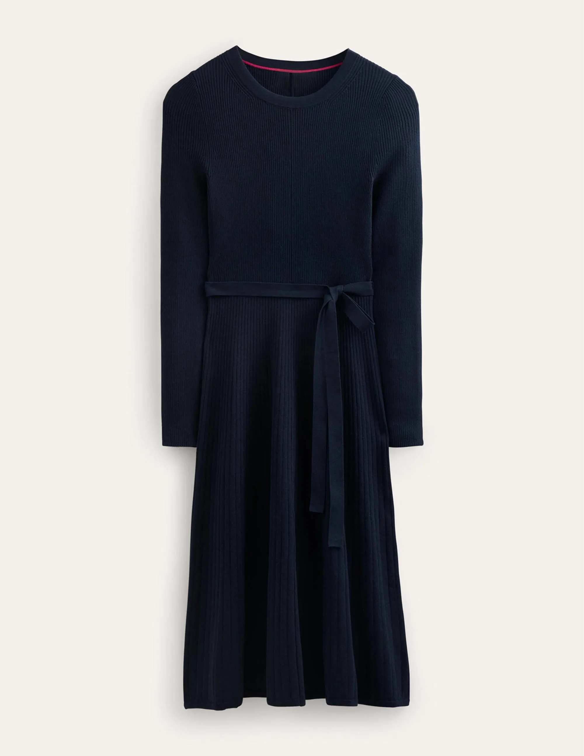Lola Knitted Midi Dress-Navy