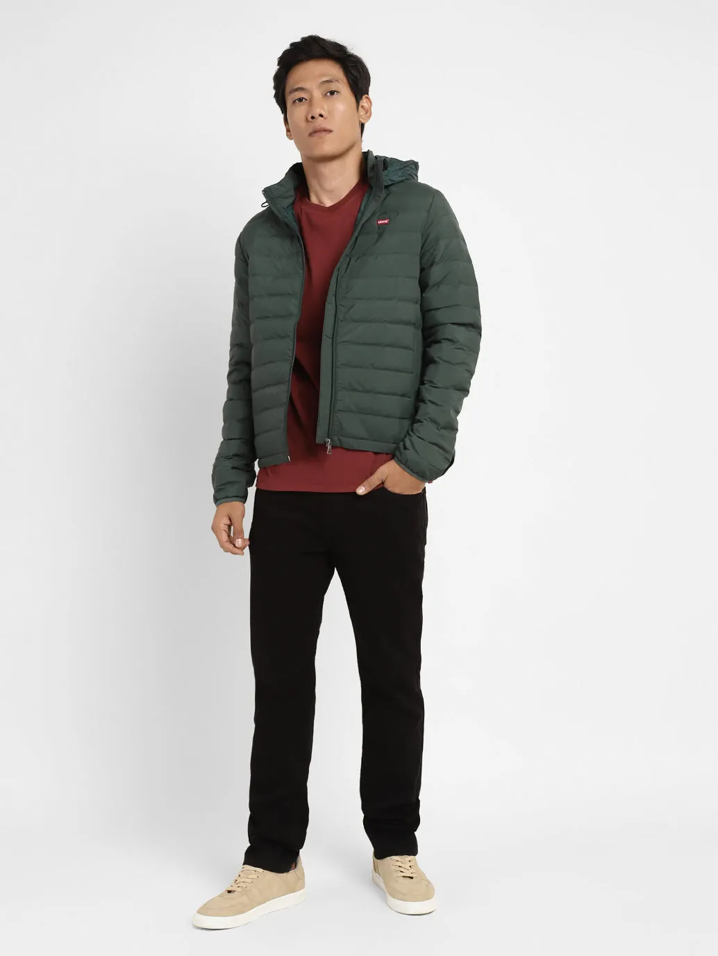 Men's Quilted Hooded Jacket