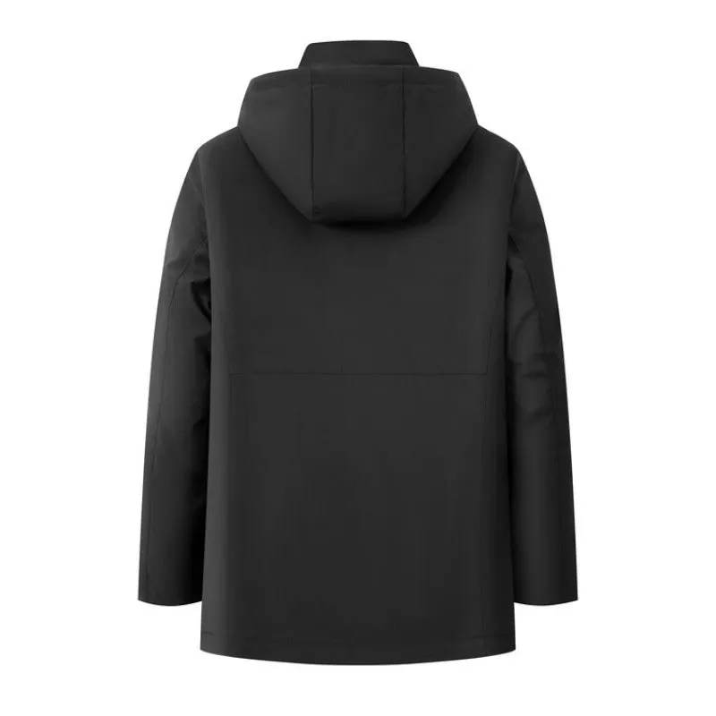 Mens Winter Thermal Thick Hooded Parka Coat