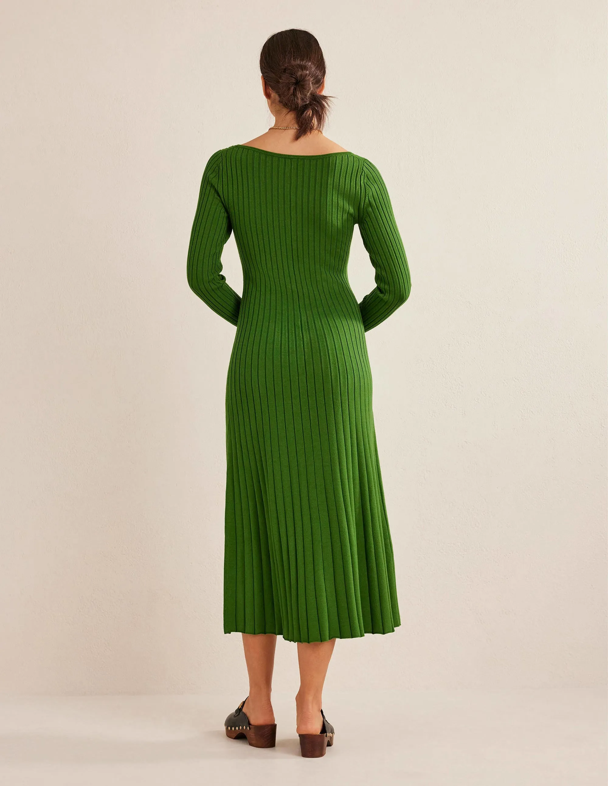 Scoop Neck Knitted Midi Dress-Park Ranger