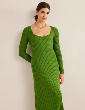 Scoop Neck Knitted Midi Dress-Park Ranger