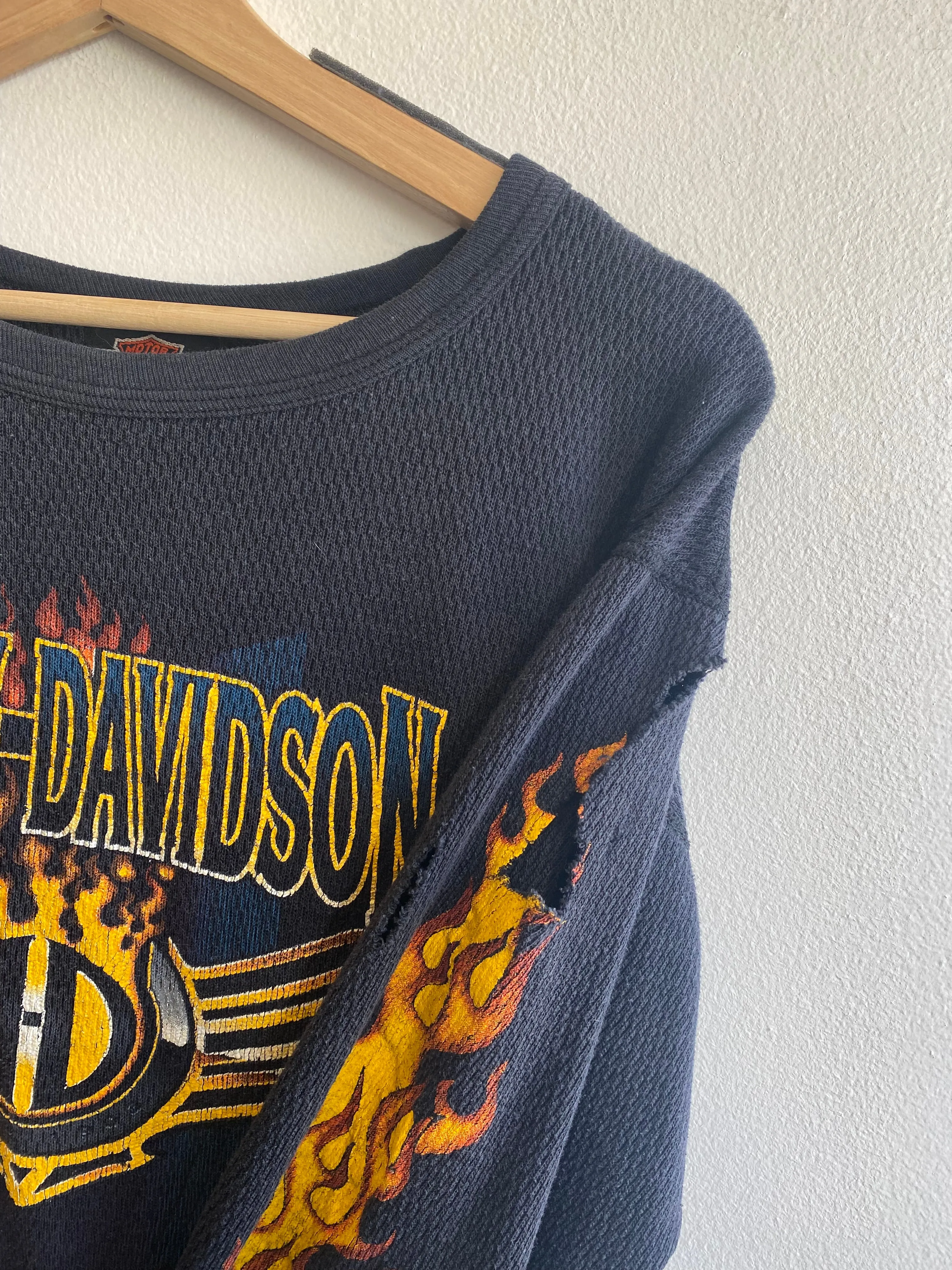 Vintage 1990s Harley Davidson Long Sleeve Thermal Shirt