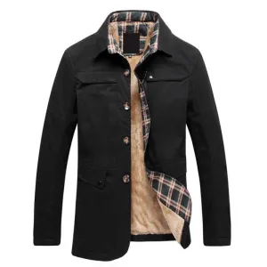 West Louis Solid Business Cotton Coat