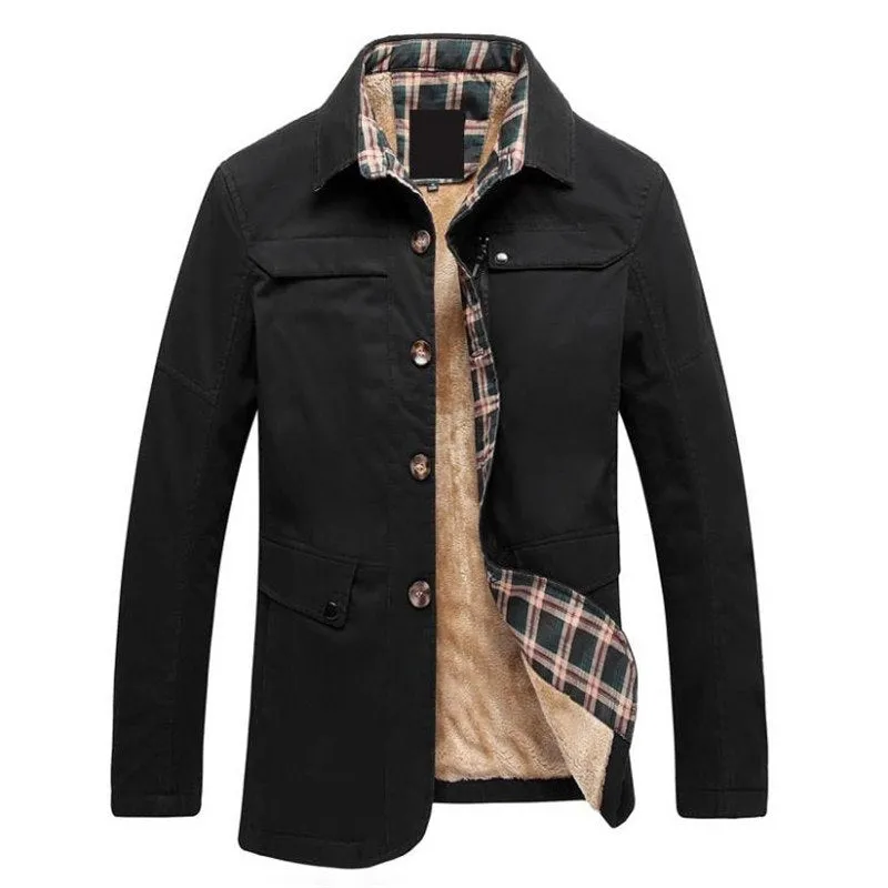 West Louis Solid Business Cotton Coat