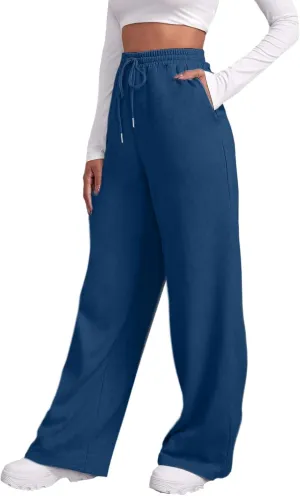 Womens Linen Blend Summer Striped Palazzo Lounge Pants Elastic Waist Ankle Length Slim-Fit Pants Travel