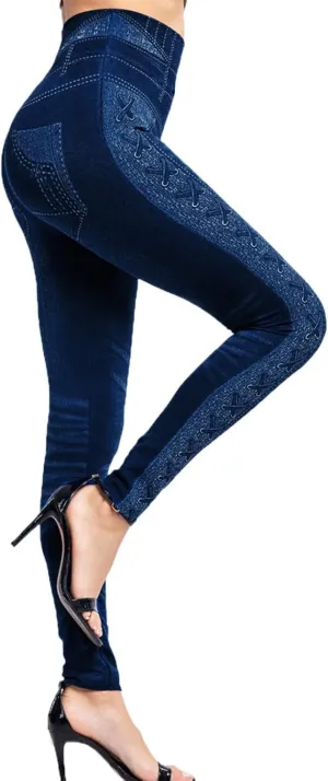 Womens Straight Leg Jeans Flowers Floral Print High Waist Faded Skinny Denim Pants Casual Slim Stretch Pencil Jegging